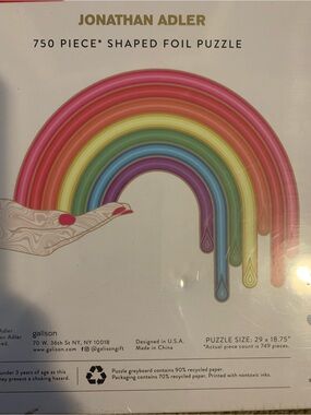 Jonathan Adler Rainbow Shaped Foil Puzzle - Multicolor NWT